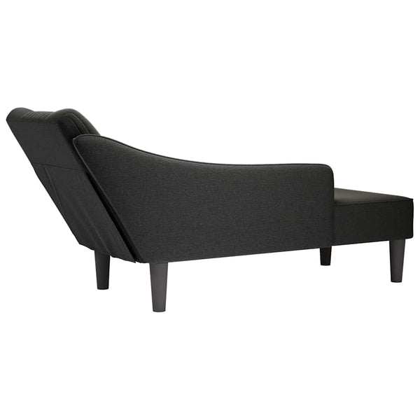 Schwarze Chaiselongue mit Armlehne Rechts