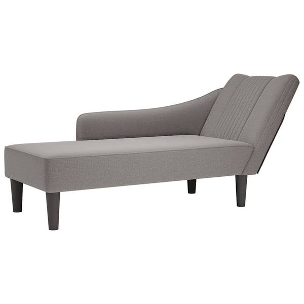 Chaiselongue Taupe Stoff Rechte Armlehne