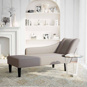 Chaiselongue Taupe Stoff Rechte Armlehne