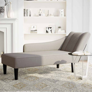 Chaiselongue Taupe Stoff Rechte Armlehne