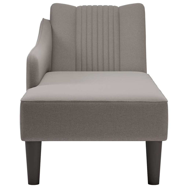 Chaiselongue Taupe Stoff Rechte Armlehne