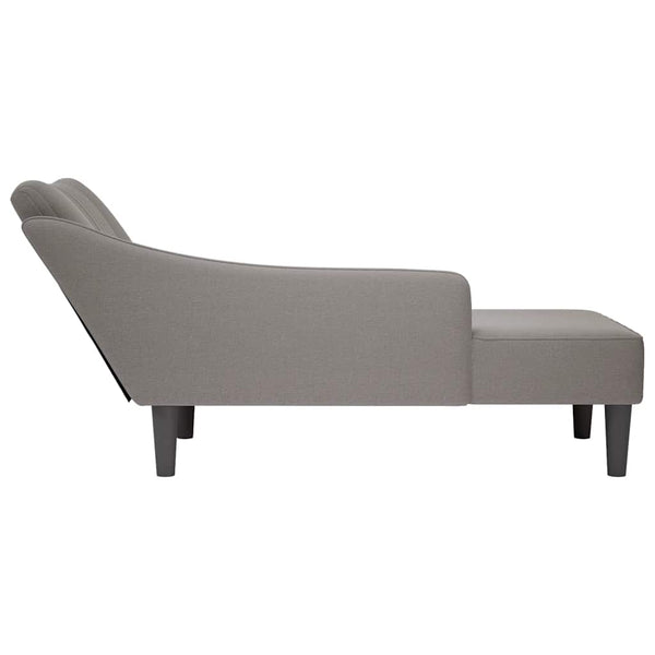 Chaiselongue Taupe Stoff Rechte Armlehne