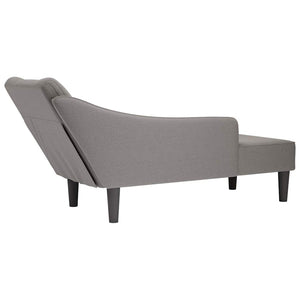 Chaiselongue Taupe Stoff Rechte Armlehne