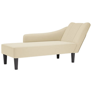 Creme Chaiselongue mit Armlehne Rechts
