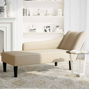 Creme Chaiselongue mit Armlehne Rechts