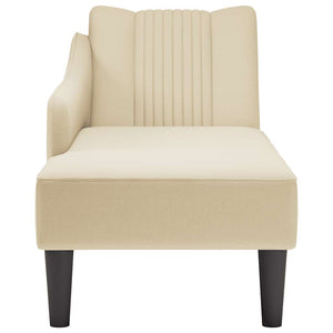 Creme Chaiselongue mit Armlehne Rechts