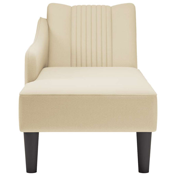 Creme Chaiselongue mit Armlehne Rechts