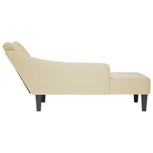 Creme Chaiselongue mit Armlehne Rechts