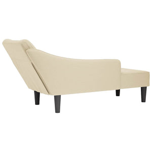 Creme Chaiselongue mit Armlehne Rechts