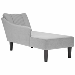 Chaiselongue Wolkengrau mit Armlehne Rechts