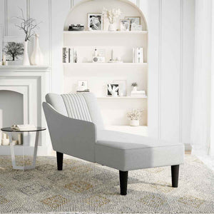 Chaiselongue Wolkengrau mit Armlehne Rechts