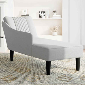 Chaiselongue Wolkengrau mit Armlehne Rechts
