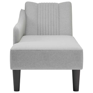 Chaiselongue Wolkengrau mit Armlehne Rechts
