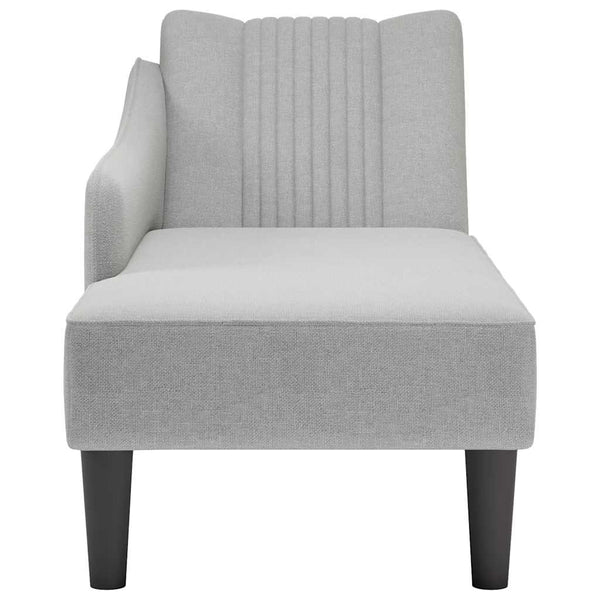 Chaiselongue Wolkengrau mit Armlehne Rechts