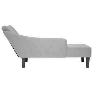 Chaiselongue Wolkengrau mit Armlehne Rechts