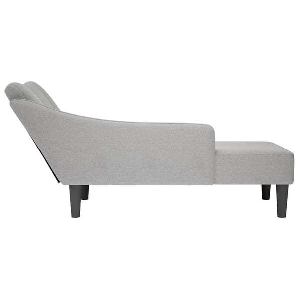 Chaiselongue Wolkengrau mit Armlehne Rechts