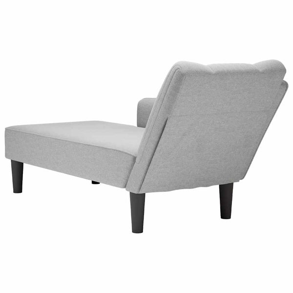 Chaiselongue Wolkengrau mit Armlehne Rechts