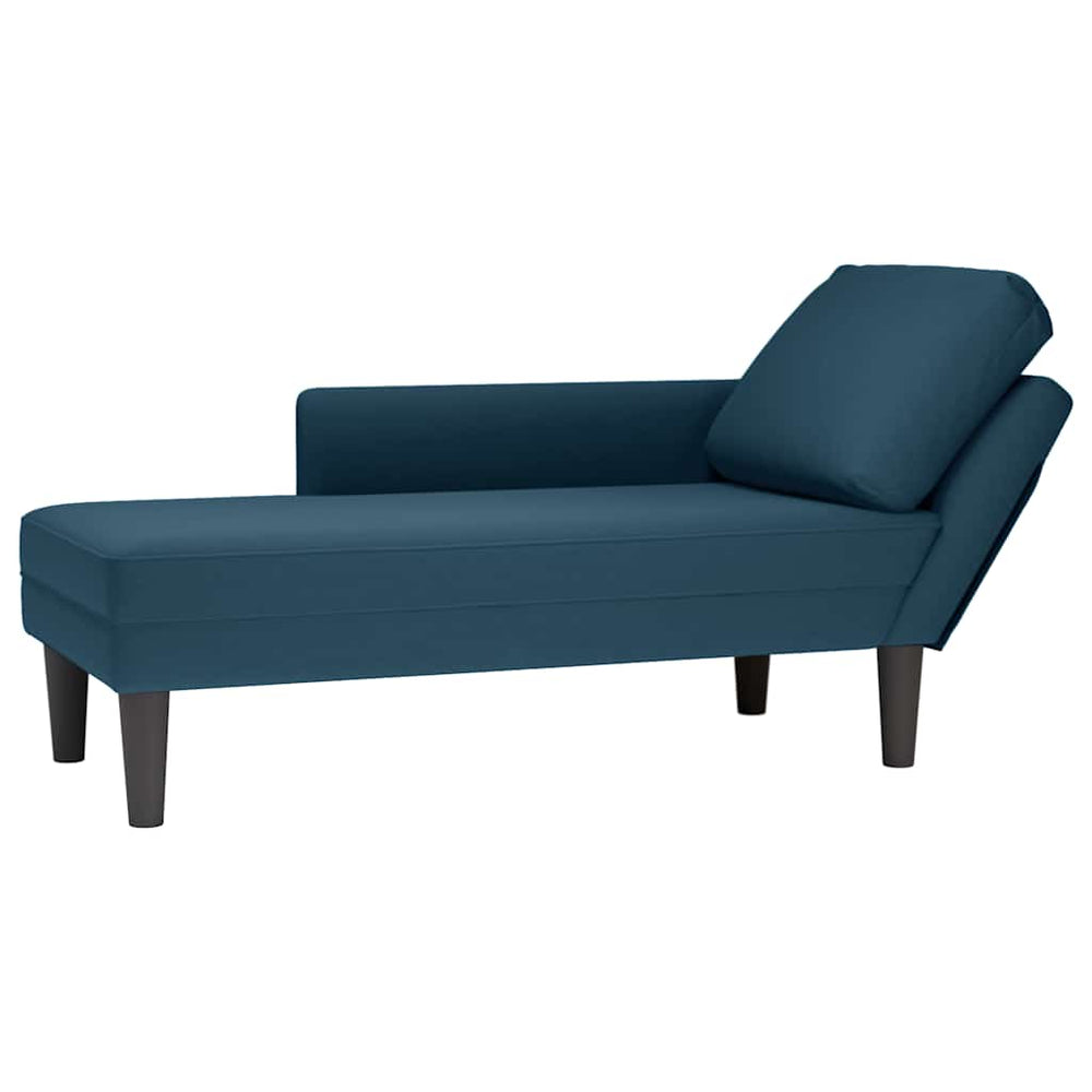 Blaue Samt Chaiselongue mit Kissen