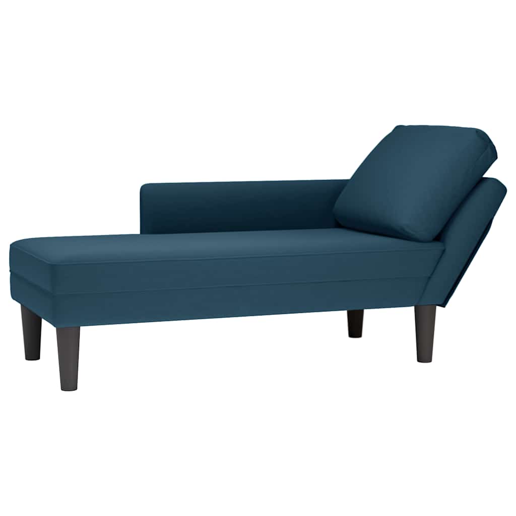Blaue Samt Chaiselongue mit Kissen