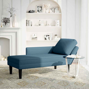 Blaue Samt Chaiselongue mit Kissen
