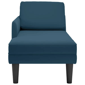 Blaue Samt Chaiselongue mit Kissen