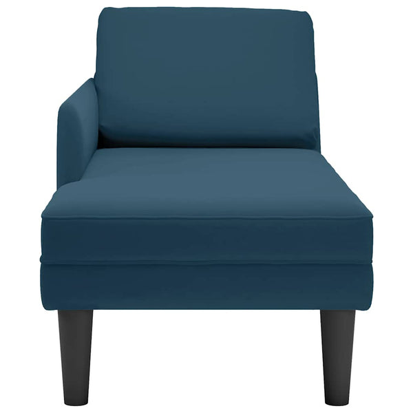 Blaue Samt Chaiselongue mit Kissen