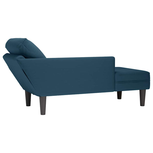 Blaue Samt Chaiselongue mit Kissen