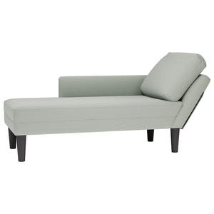 Hellgraue Samt Chaiselongue mit Kissen