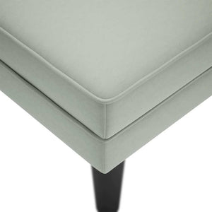 Hellgraue Samt Chaiselongue mit Kissen
