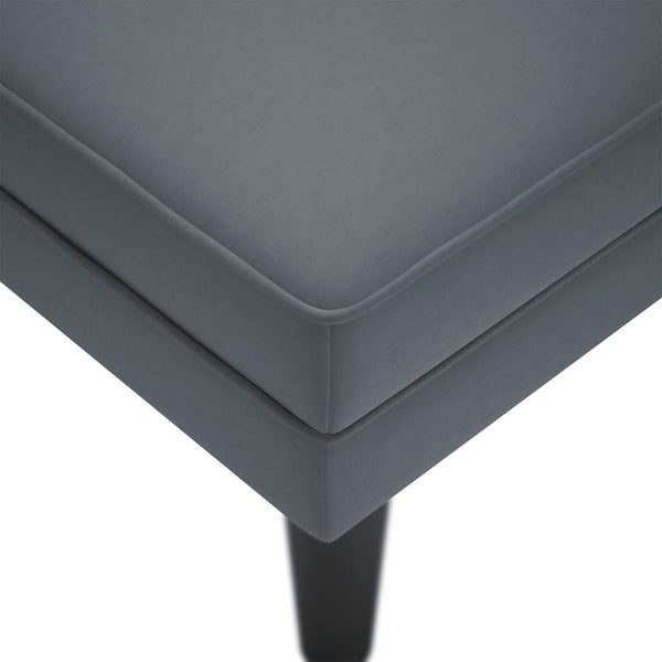 Chaiselongue Dunkelgrau Samt Rechte Armlehne