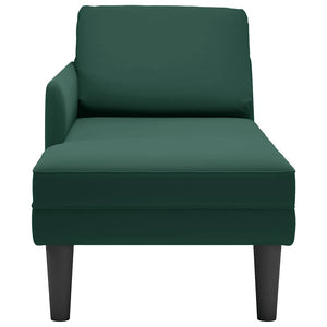 Dunkelgrüne Samt Chaiselongue mit Kissen
