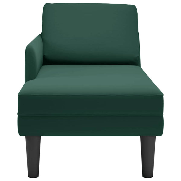 Dunkelgrüne Samt Chaiselongue mit Kissen