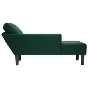 Dunkelgrüne Samt Chaiselongue mit Kissen
