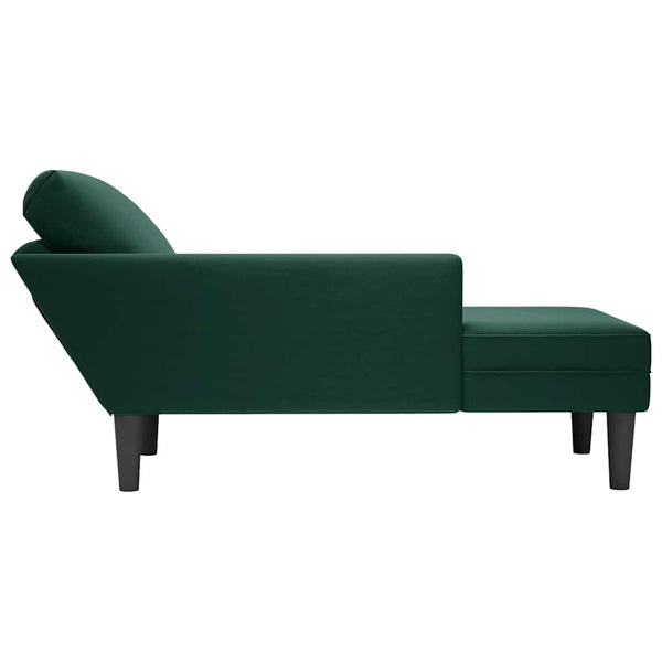 Dunkelgrüne Samt Chaiselongue mit Kissen