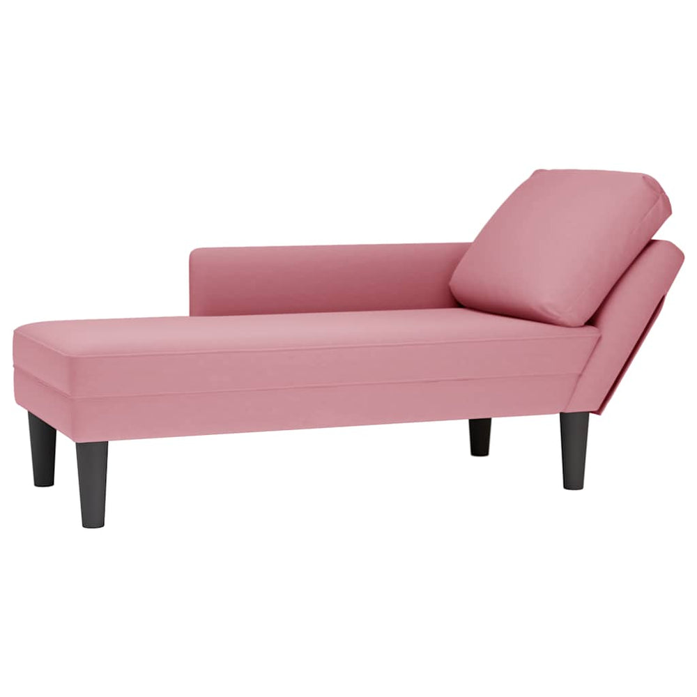 Rosa Samt Chaiselongue mit Kissen