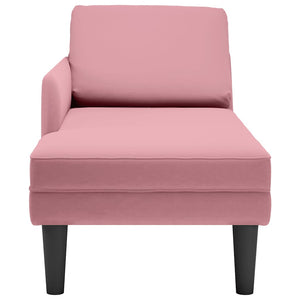 Rosa Samt Chaiselongue mit Kissen