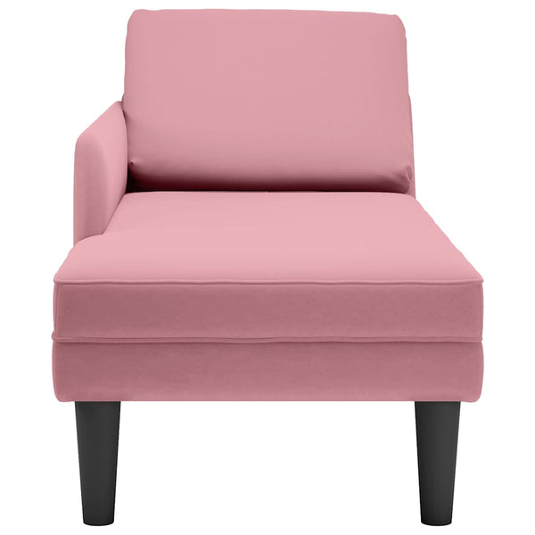 Rosa Samt Chaiselongue mit Kissen
