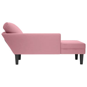 Rosa Samt Chaiselongue mit Kissen