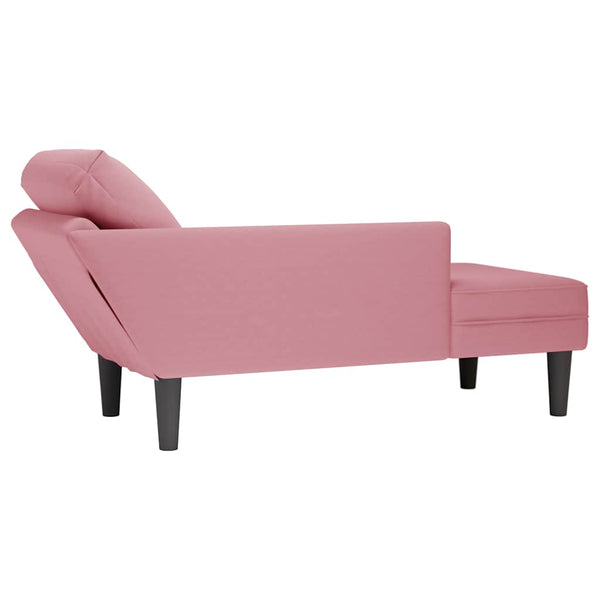 Rosa Samt Chaiselongue mit Kissen