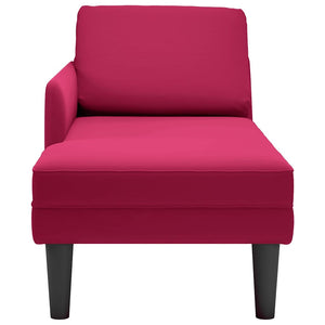 Weinrote Samt Chaiselongue mit Kissen
