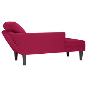 Weinrote Samt Chaiselongue mit Kissen