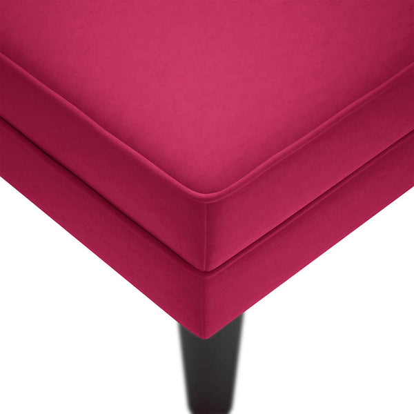 Weinrote Samt Chaiselongue mit Kissen