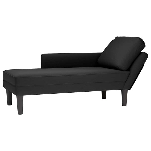 Schwarze Samt Chaiselongue mit Kissen