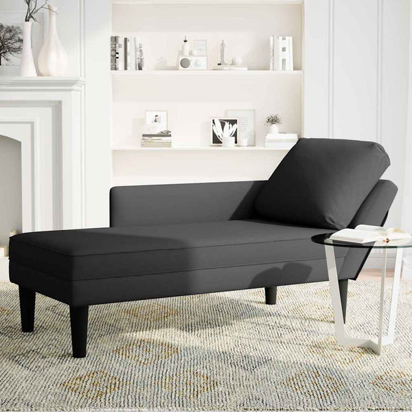 Schwarze Samt Chaiselongue mit Kissen