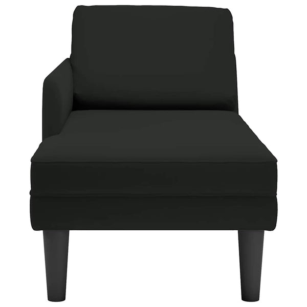 Schwarze Samt Chaiselongue mit Kissen