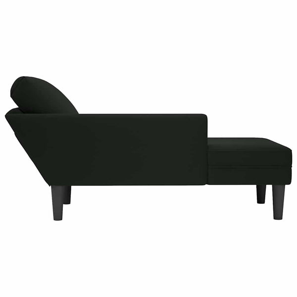 Schwarze Samt Chaiselongue mit Kissen
