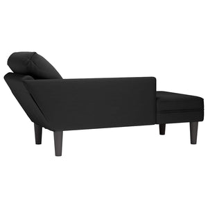 Schwarze Samt Chaiselongue mit Kissen