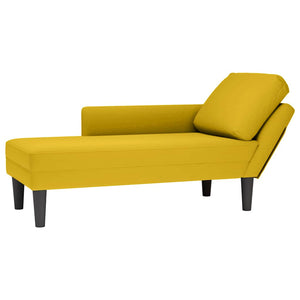 Gelbe Samt Chaiselongue mit Kissen