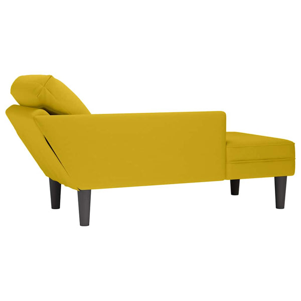 Gelbe Samt Chaiselongue mit Kissen