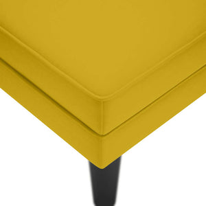 Gelbe Samt Chaiselongue mit Kissen